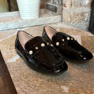 Nordstrom Black Patent Leather Kids Loafers with Studs